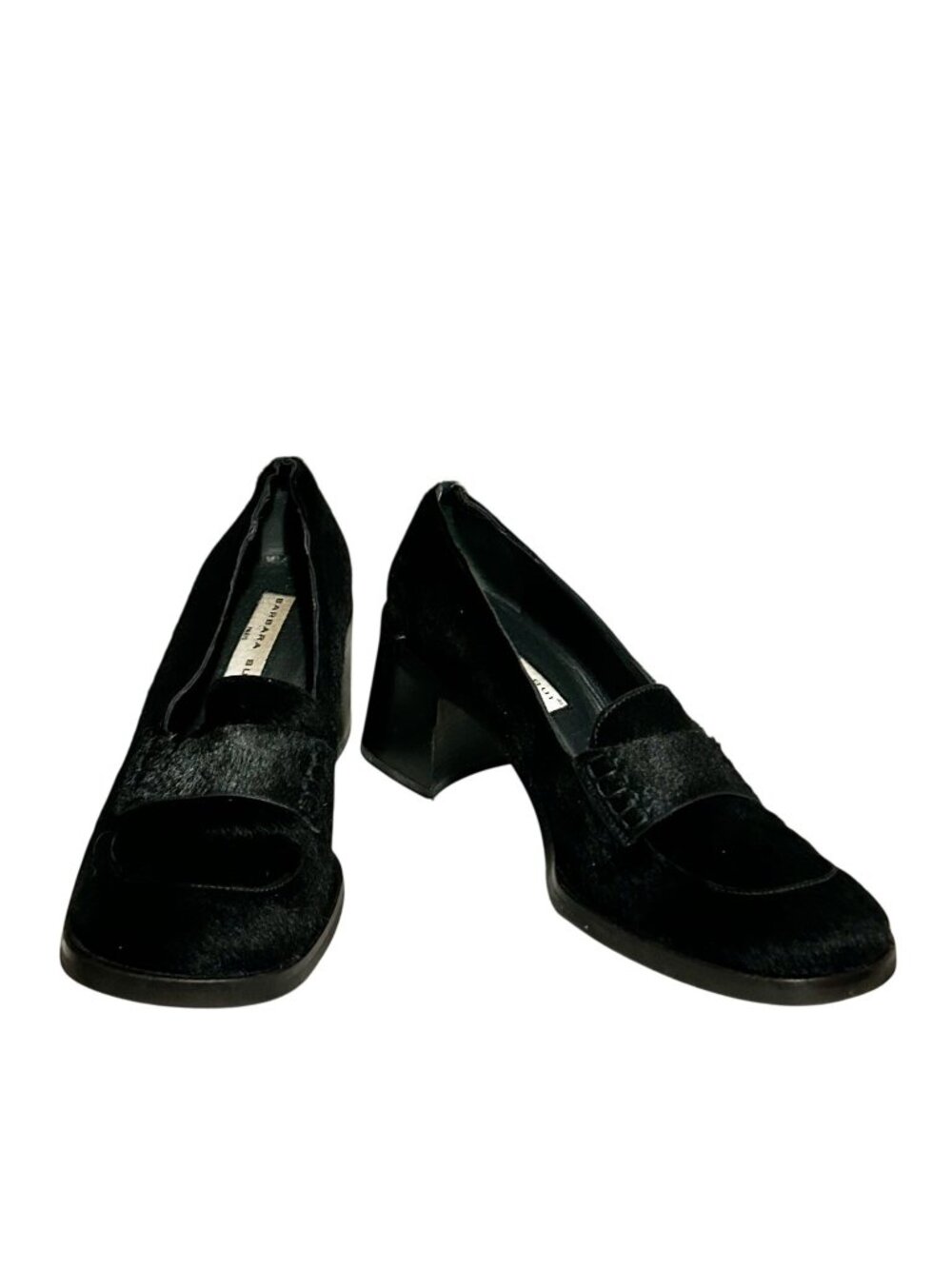 Barbara Bui Pony Hair Loafer Block Heels 38E, Y2K, With a dust bag.